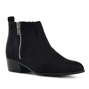 NWT Velvet Suede Chunky Heel Fall Winter Bootie
